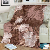 Hawaii Blanket Brown Polynesian Monstera Patterns - Polynesian Pride