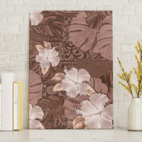 Hawaii Canvas Wall Art Brown Polynesian Monstera Patterns - Polynesian Pride
