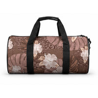 Hawaii Duffle Bag Brown Polynesian Monstera Patterns