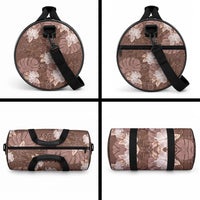 Hawaii Duffle Bag Brown Polynesian Monstera Patterns