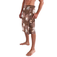 Hawaii Lavalava Brown Polynesian Monstera Patterns - Polynesian Pride