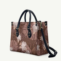 Hawaii Leather Bag Brown Polynesian Monstera Patterns - Polynesian Pride