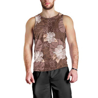 Hawaii Men Tank Top Brown Polynesian Monstera Patterns - Polynesian Pride