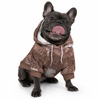Hawaii Pet Hoodie Brown Polynesian Monstera Patterns