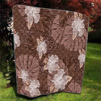 Hawaii Quilt Brown Polynesian Monstera Patterns - Polynesian Pride