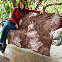 Hawaii Quilt Brown Polynesian Monstera Patterns - Polynesian Pride