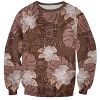 Hawaii Sweatshirt Brown Polynesian Monstera Patterns DT05 Unisex Brown - Polynesian Pride