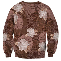 Hawaii Sweatshirt Brown Polynesian Monstera Patterns DT05 - Polynesian Pride