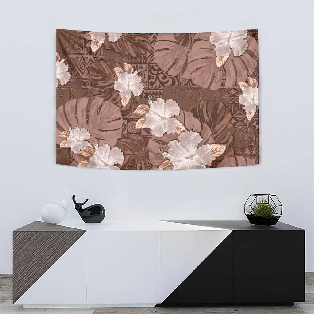 Hawaii Tapestry Brown Polynesian Monstera Patterns DT05 - Polynesian Pride