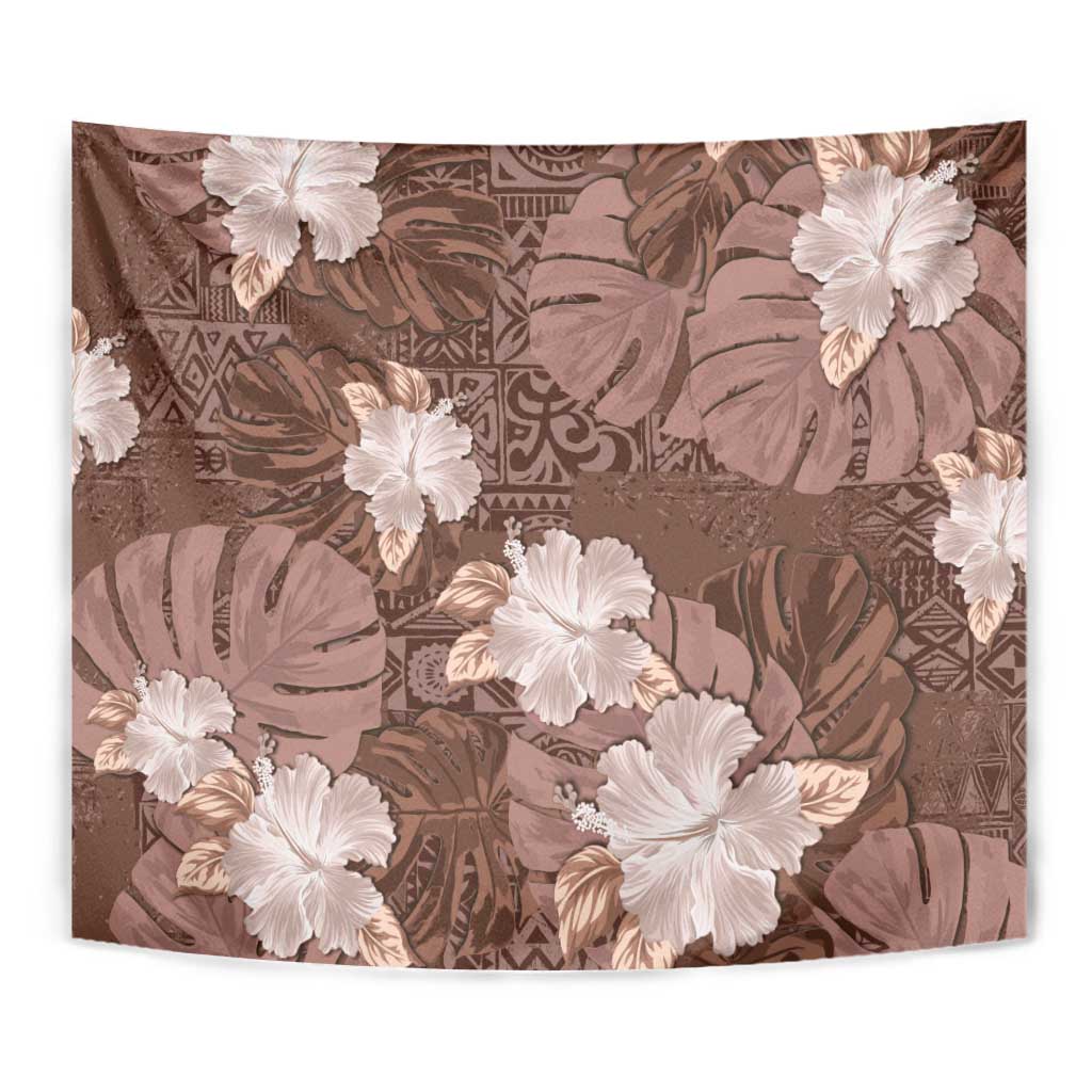 Hawaii Tapestry Brown Polynesian Monstera Patterns DT05 - Polynesian Pride