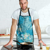 Hawaii Apron Teal Polynesian Monstera Patterns - Polynesian Pride