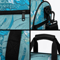 Hawaii Duffle Bag Teal Polynesian Monstera Patterns