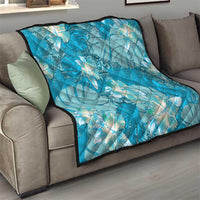 Hawaii Quilt Teal Polynesian Monstera Patterns - Polynesian Pride