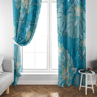 Hawaii Window Curtain Teal Polynesian Monstera Patterns DT05 - Polynesian Pride