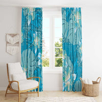 Hawaii Window Curtain Teal Polynesian Monstera Patterns DT05 - Polynesian Pride