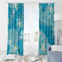 Hawaii Window Curtain Teal Polynesian Monstera Patterns DT05 - Polynesian Pride
