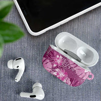 Hawaii AirPods Case Magenta Polynesian Monstera Patterns - Polynesian Pride