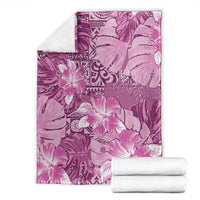 Hawaii Blanket Magenta Polynesian Monstera Patterns - Polynesian Pride