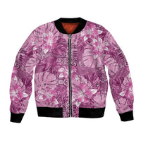 Hawaii Bomber Jacket Magenta Polynesian Monstera Patterns DT05 Unisex Magenta - Polynesian Pride