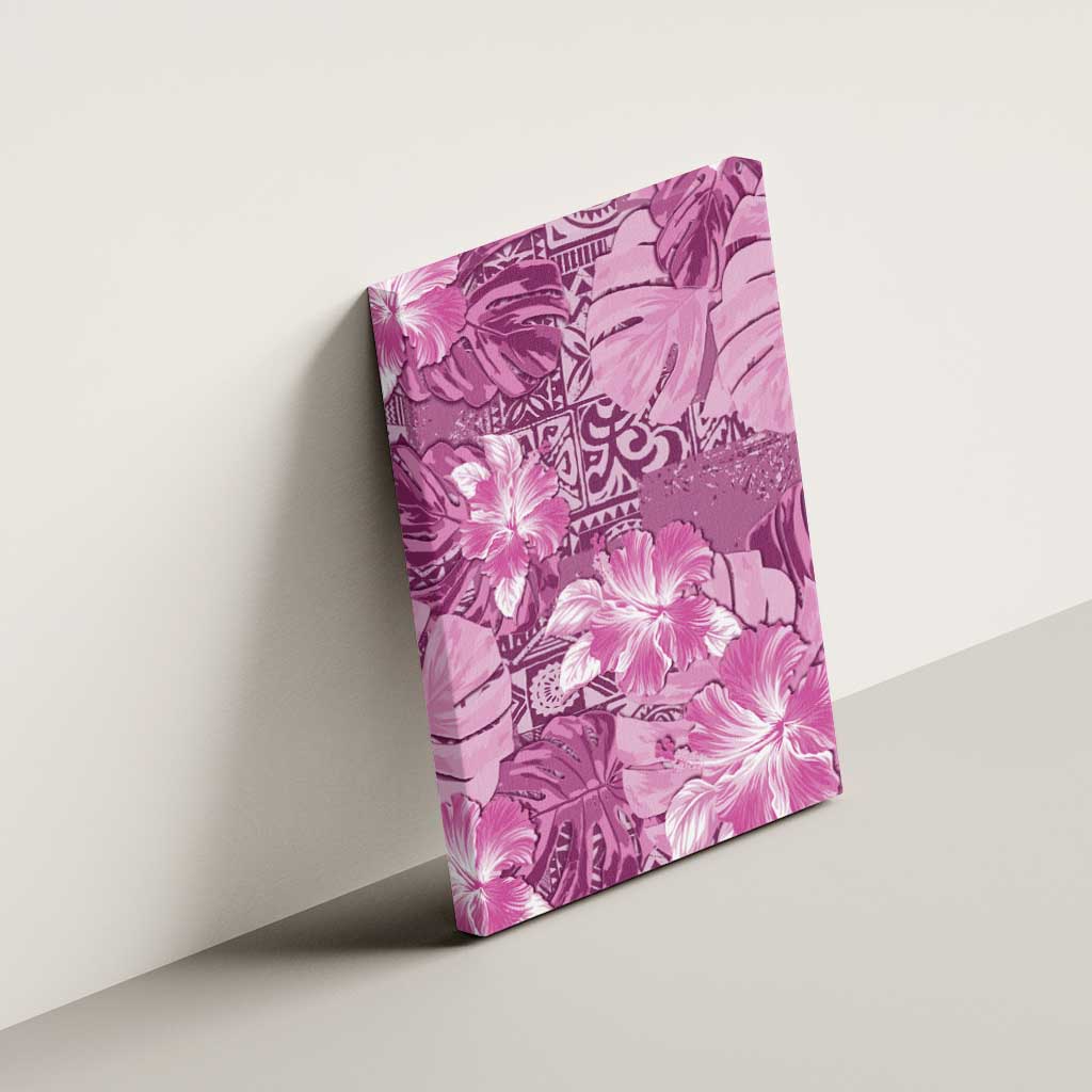 Hawaii Canvas Wall Art Magenta Polynesian Monstera Patterns - Polynesian Pride