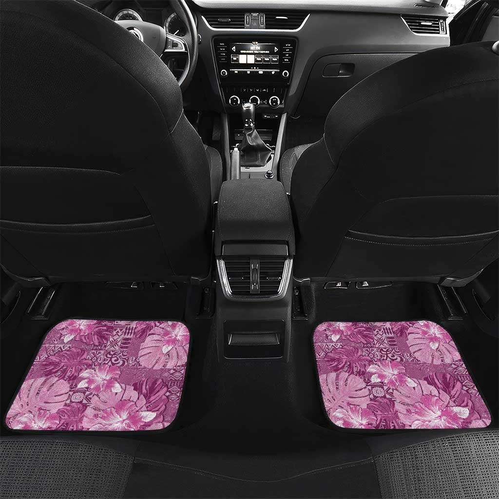 Hawaii Car Mats Magenta Polynesian Monstera Patterns - Polynesian Pride