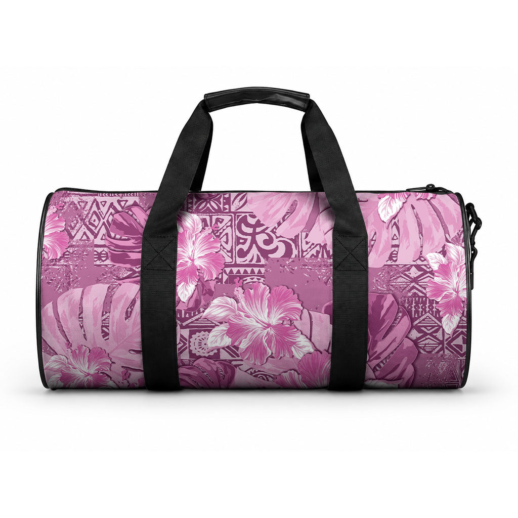 Hawaii Duffle Bag Magenta Polynesian Monstera Patterns