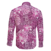 Hawaii Family Matching Mermaid Dress and Hawaiian Shirt Magenta Polynesian Monstera Patterns - Polynesian Pride