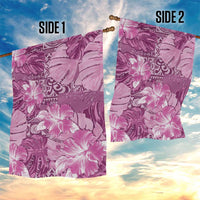 Hawaii Garden Flag Magenta Polynesian Monstera Patterns - Polynesian Pride