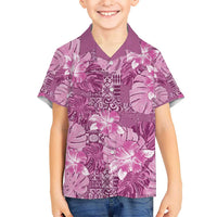 Hawaii Hawaiian Shirt Magenta Polynesian Monstera Patterns - Polynesian Pride