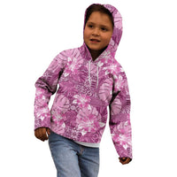 Hawaii Kid Hoodie Magenta Polynesian Monstera Patterns - Polynesian Pride