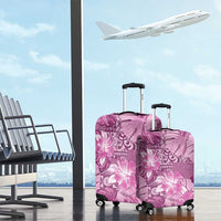 Hawaii Luggage Cover Magenta Polynesian Monstera Patterns - Polynesian Pride