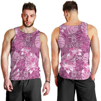 Hawaii Men Tank Top Magenta Polynesian Monstera Patterns - Polynesian Pride