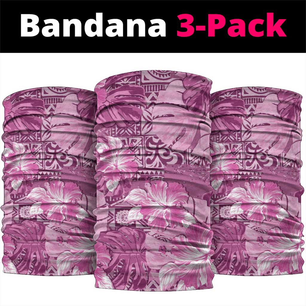 Hawaii Neck Gaiter Magenta Polynesian Monstera Patterns DT05 package One Size: 25*50cm Magenta - Polynesian Pride