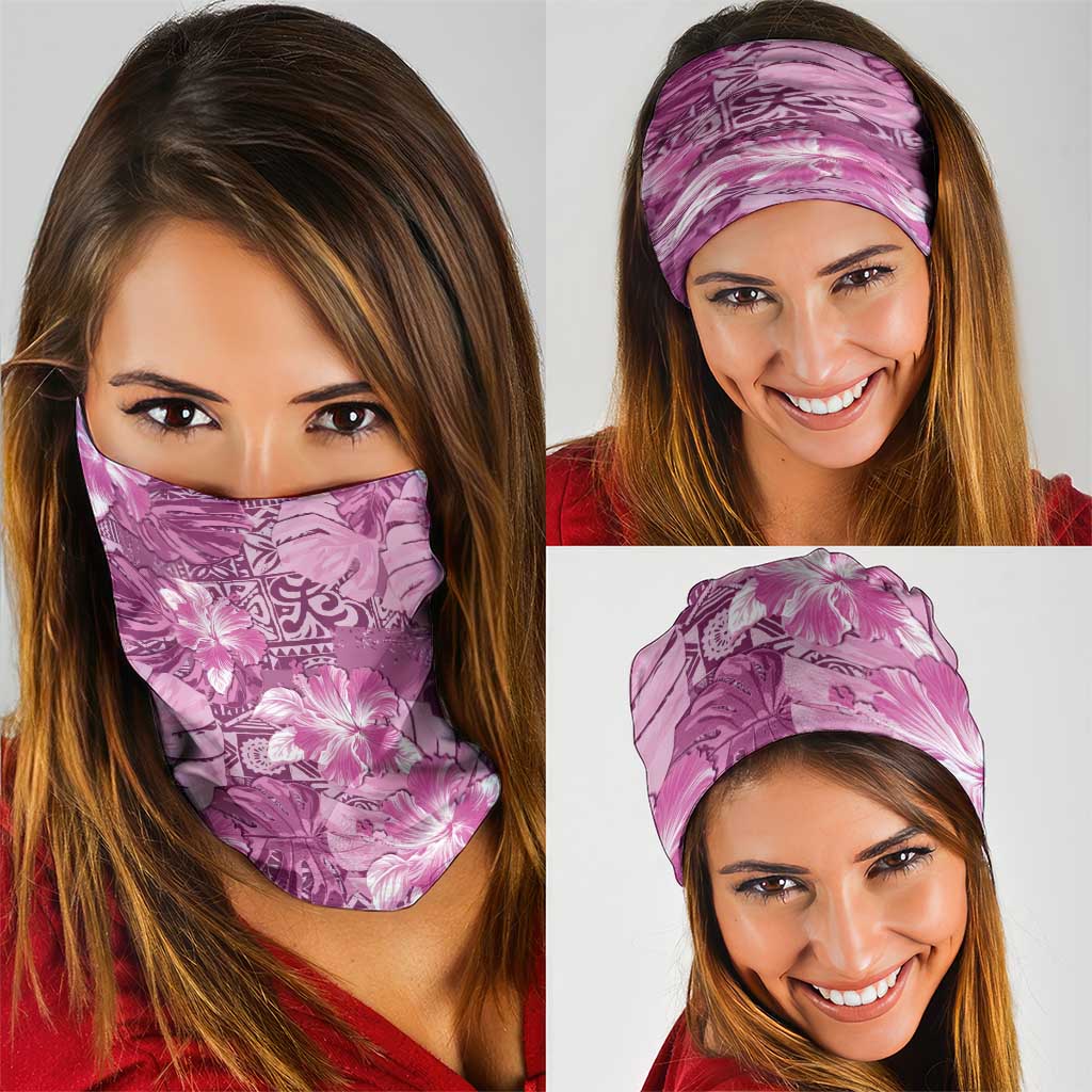 Hawaii Neck Gaiter Magenta Polynesian Monstera Patterns DT05 - Polynesian Pride