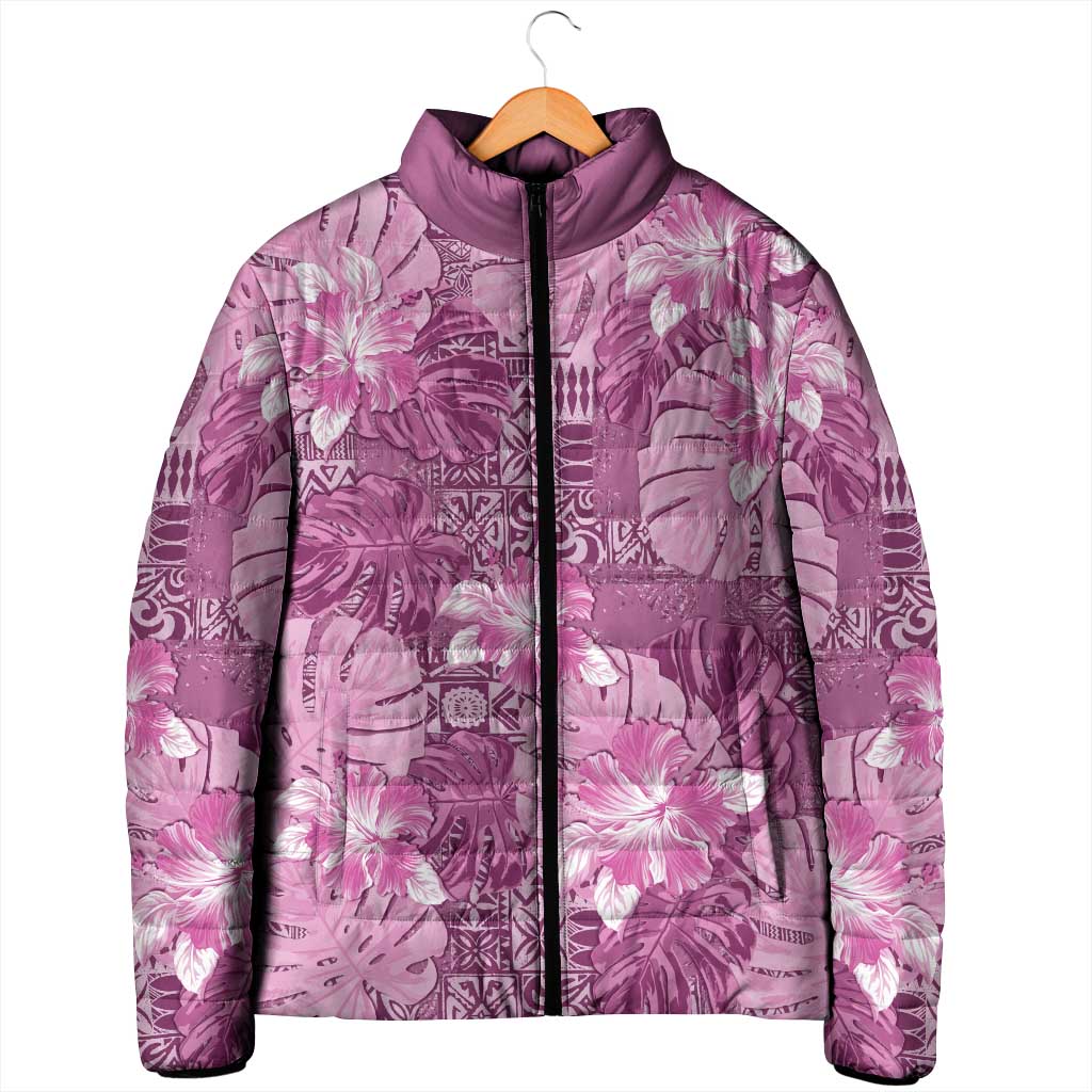 Hawaii Padded Jacket Magenta Polynesian Monstera Patterns DT05 - Polynesian Pride