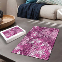 Hawaii Puzzle Magenta Polynesian Monstera Patterns DT05 - Polynesian Pride