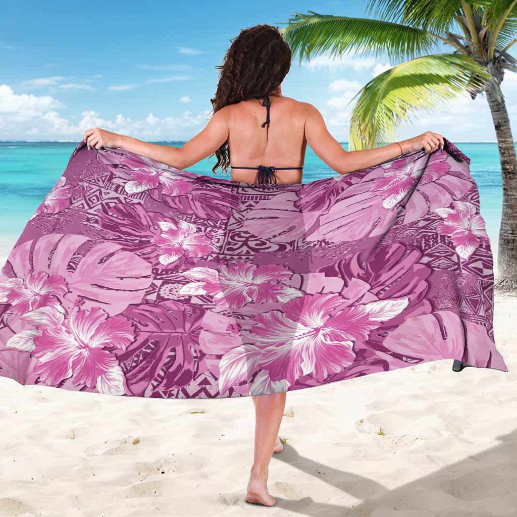 Hawaii Sarong Magenta Polynesian Monstera Patterns - Polynesian Pride