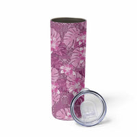 Hawaii Skinny Tumbler Magenta Polynesian Monstera Patterns - Polynesian Pride