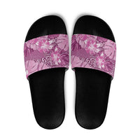 Hawaii Slide Sandals Magenta Polynesian Monstera Patterns DT05 Magenta - Polynesian Pride
