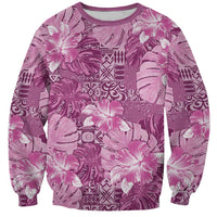Hawaii Sweatshirt Magenta Polynesian Monstera Patterns DT05 Unisex Magenta - Polynesian Pride