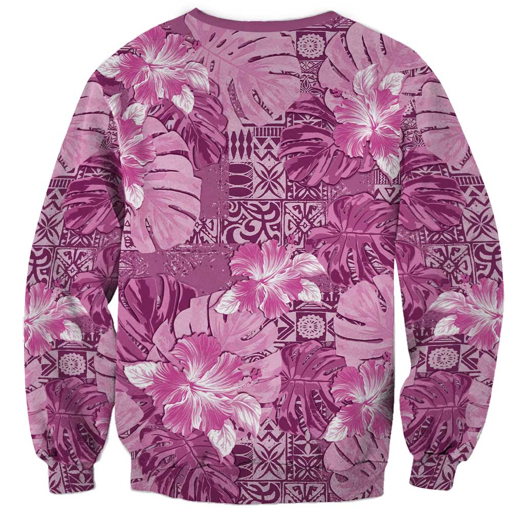 Hawaii Sweatshirt Magenta Polynesian Monstera Patterns DT05 - Polynesian Pride