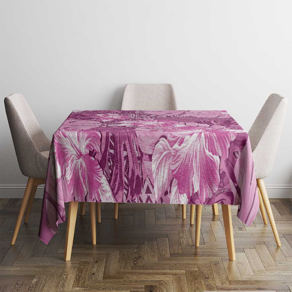 Hawaii Tablecloth Magenta Polynesian Monstera Patterns - Polynesian Pride