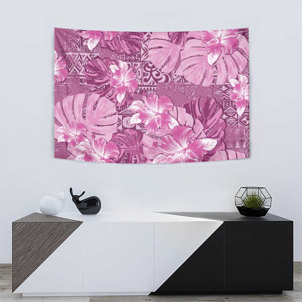 Hawaii Tapestry Magenta Polynesian Monstera Patterns DT05 - Polynesian Pride