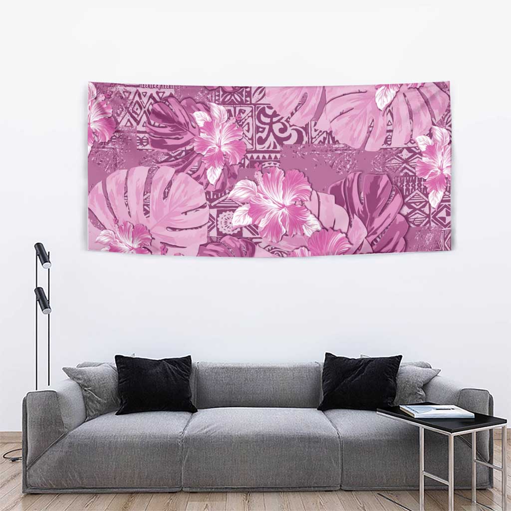 Hawaii Tapestry Magenta Polynesian Monstera Patterns DT05 - Polynesian Pride
