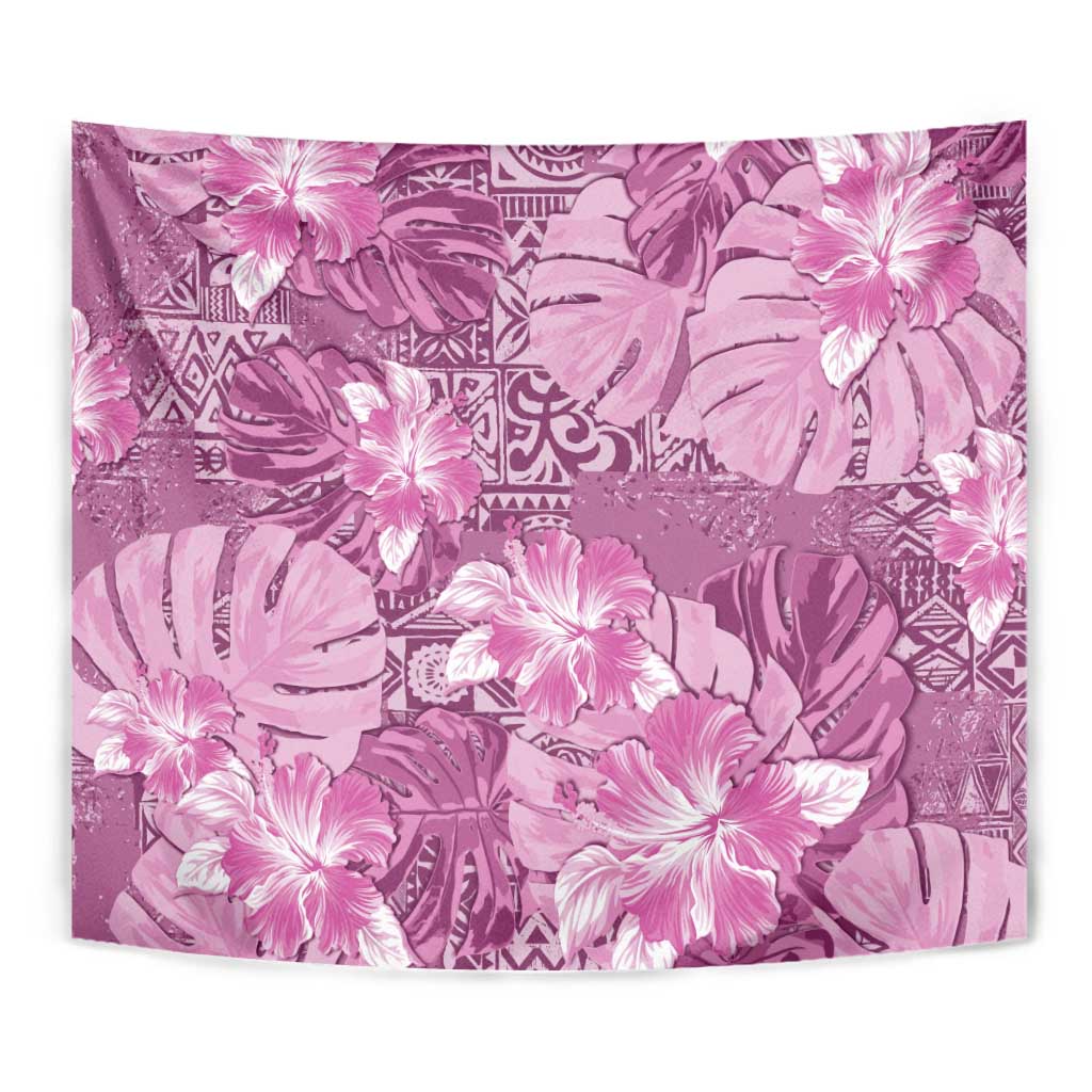 Hawaii Tapestry Magenta Polynesian Monstera Patterns DT05 - Polynesian Pride
