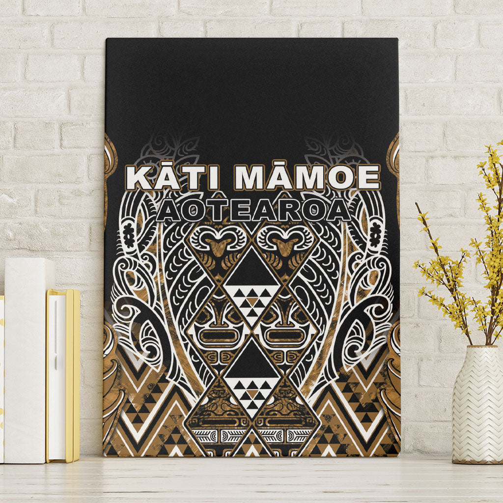 Aotearoa Kati Mamoe Canvas Wall Art Maori Brown Tribal Paua Shell Pattern DT05 Without Frame Brown - Polynesian Pride