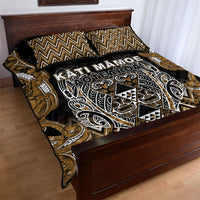 Aotearoa Kati Mamoe Quilt Bed Set Maori Brown Tribal Paua Shell Pattern DT05 - Polynesian Pride