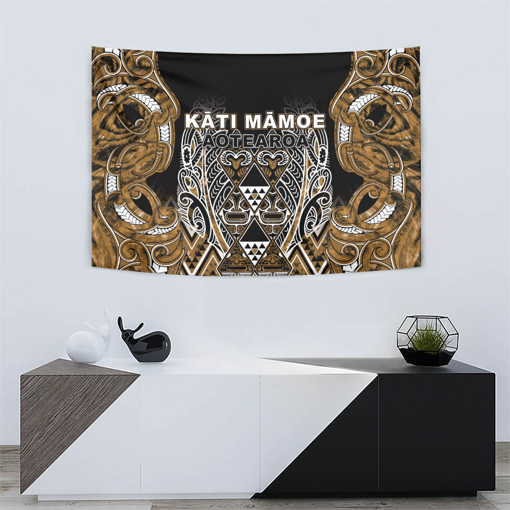 Aotearoa Kati Mamoe Tapestry Maori Brown Tribal Paua Shell Pattern DT05 - Polynesian Pride