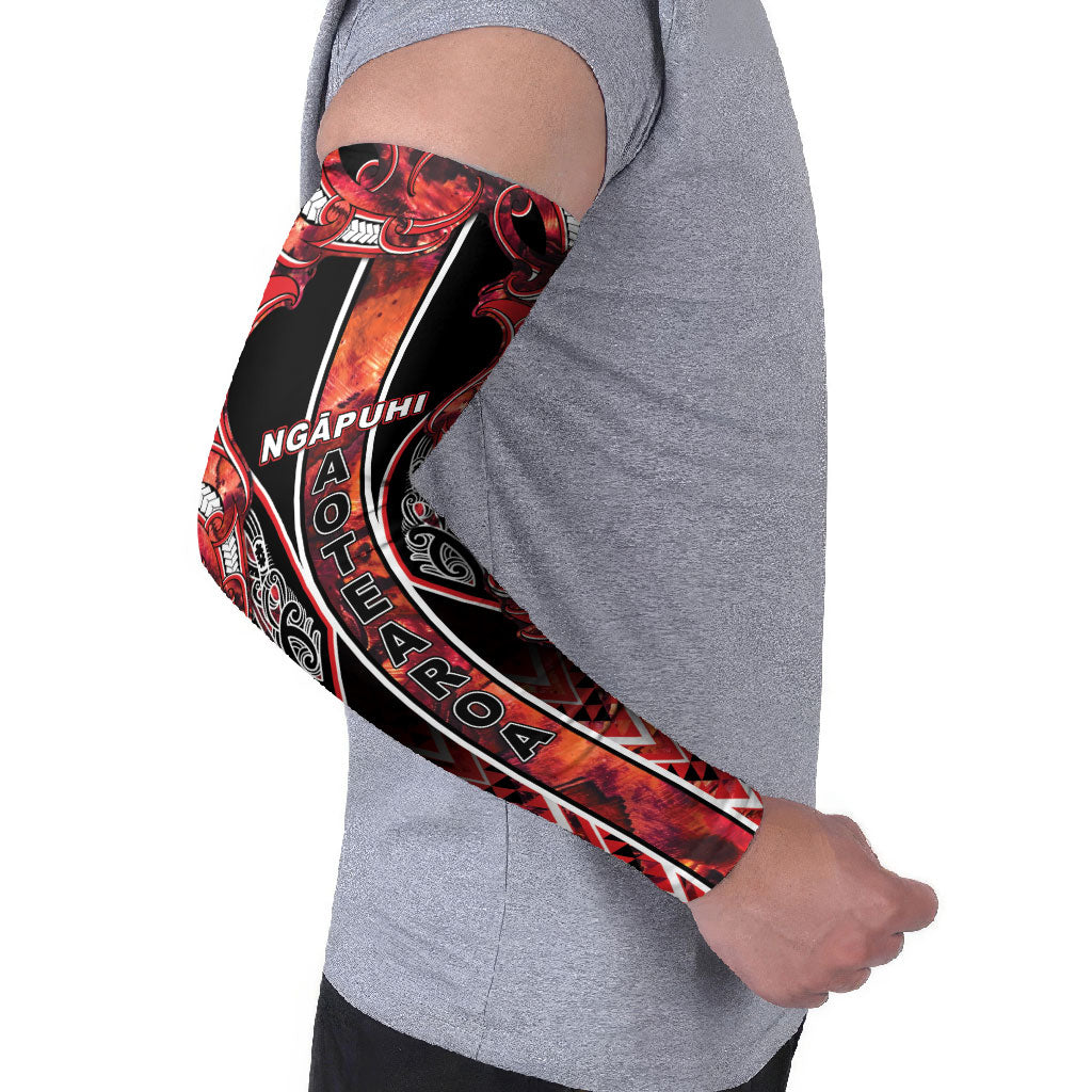 Aotearoa Ngapuhi Arm Sleeves Maori Red Tribal Paua Shell Pattern DT05 - Polynesian Pride