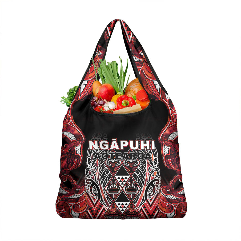 Aotearoa Ngapuhi Grocery Bag Maori Red Tribal Paua Shell Pattern DT05 1-pack One Size Red - Polynesian Pride